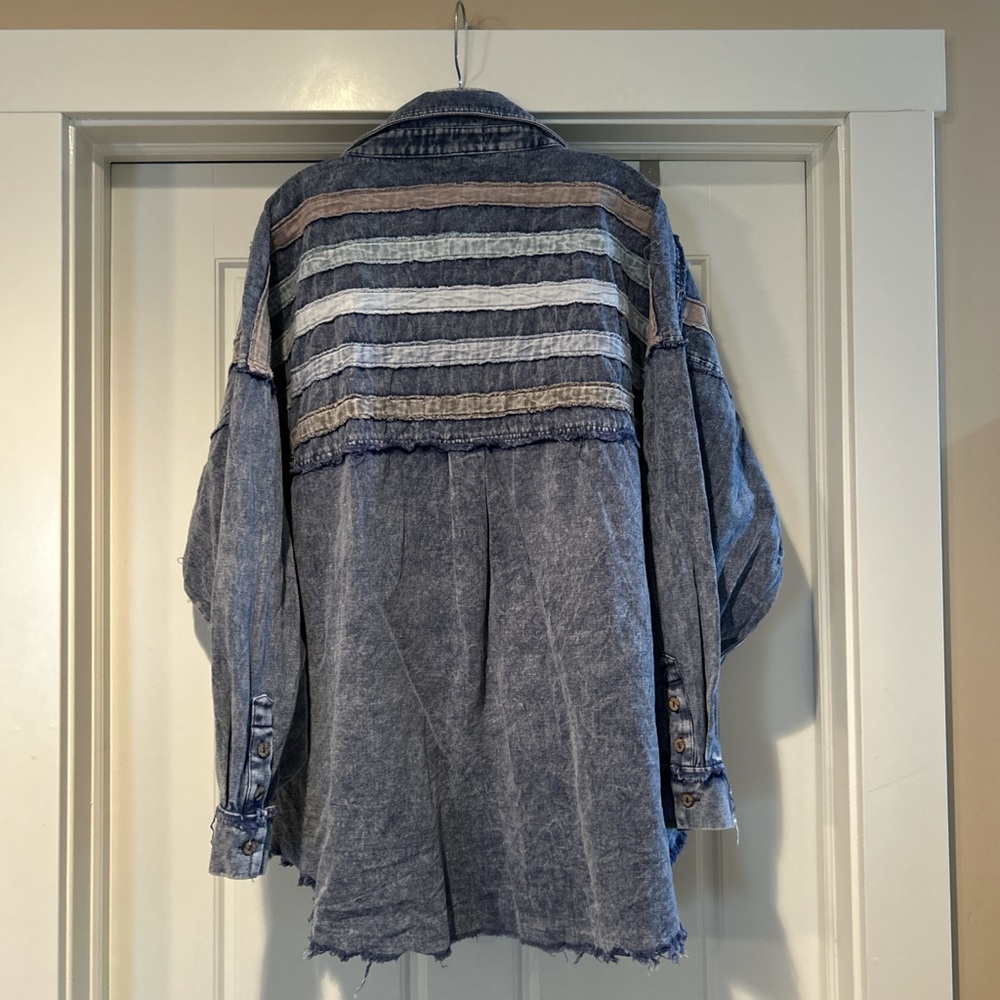 Oli & Hali Blue Patchwork Striped Button Down Shi… - image 7